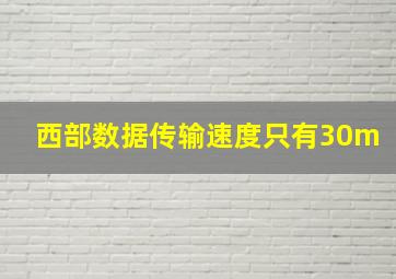 西部数据传输速度只有30m