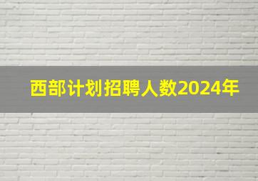 西部计划招聘人数2024年