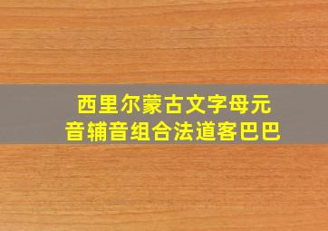 西里尔蒙古文字母元音辅音组合法道客巴巴