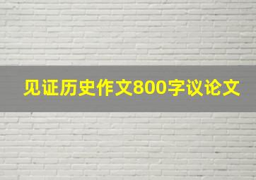 见证历史作文800字议论文