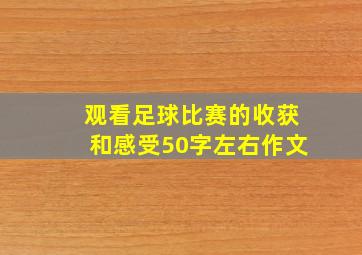 观看足球比赛的收获和感受50字左右作文