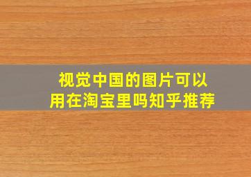 视觉中国的图片可以用在淘宝里吗知乎推荐