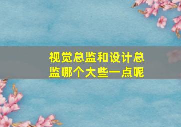 视觉总监和设计总监哪个大些一点呢