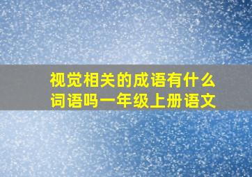 视觉相关的成语有什么词语吗一年级上册语文