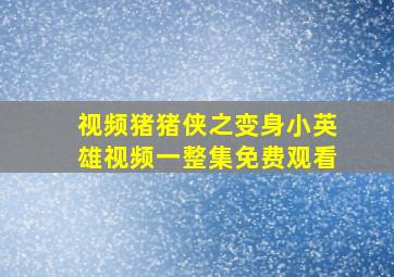 视频猪猪侠之变身小英雄视频一整集免费观看