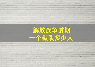 解放战争时期一个纵队多少人