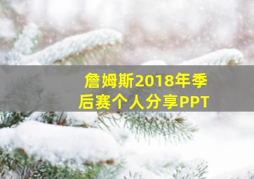 詹姆斯2018年季后赛个人分享PPT