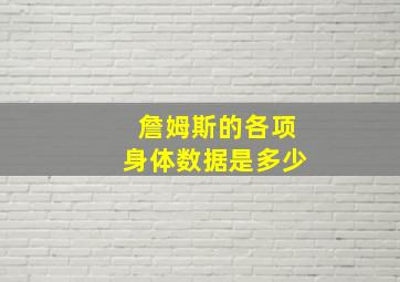 詹姆斯的各项身体数据是多少