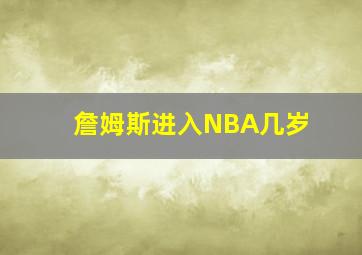 詹姆斯进入NBA几岁