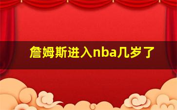 詹姆斯进入nba几岁了