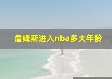 詹姆斯进入nba多大年龄