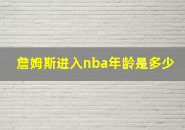 詹姆斯进入nba年龄是多少