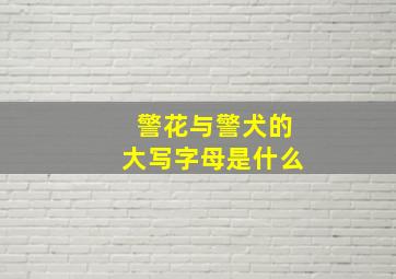 警花与警犬的大写字母是什么