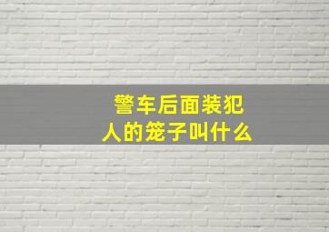 警车后面装犯人的笼子叫什么