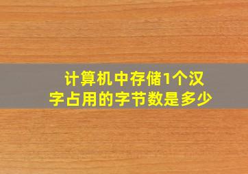 计算机中存储1个汉字占用的字节数是多少