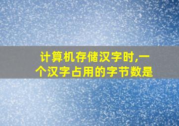 计算机存储汉字时,一个汉字占用的字节数是