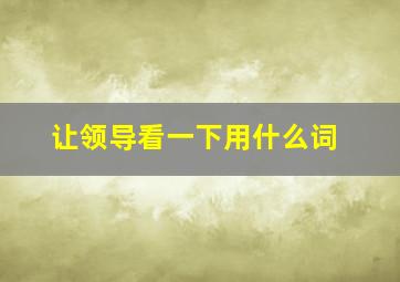 让领导看一下用什么词