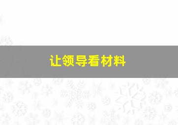 让领导看材料