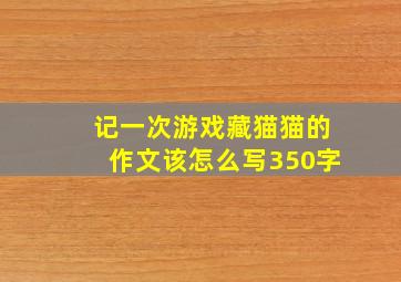 记一次游戏藏猫猫的作文该怎么写350字