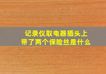 记录仪取电器插头上带了两个保险丝是什么