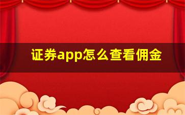 证券app怎么查看佣金