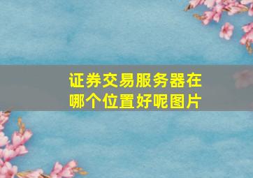 证券交易服务器在哪个位置好呢图片