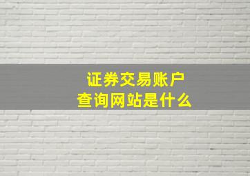 证券交易账户查询网站是什么