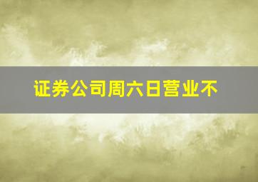 证券公司周六日营业不