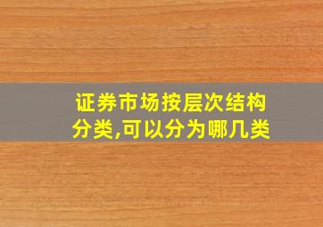 证券市场按层次结构分类,可以分为哪几类