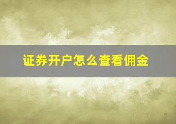 证券开户怎么查看佣金