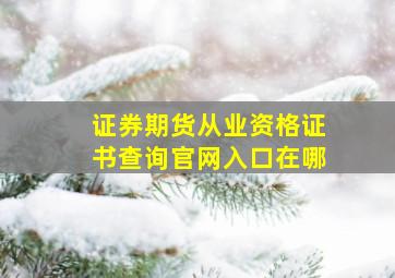 证券期货从业资格证书查询官网入口在哪