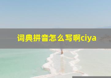 词典拼音怎么写啊ciya