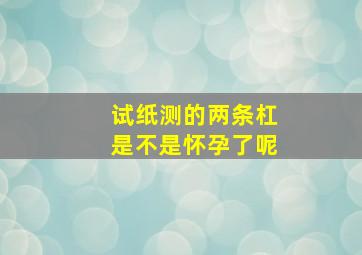 试纸测的两条杠是不是怀孕了呢