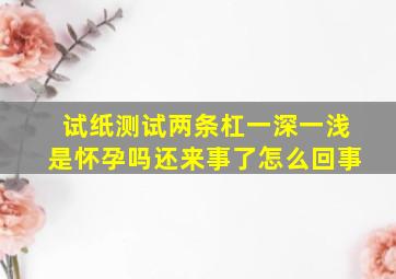 试纸测试两条杠一深一浅是怀孕吗还来事了怎么回事