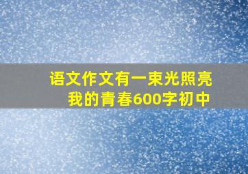 语文作文有一束光照亮我的青春600字初中