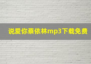 说爱你蔡依林mp3下载免费