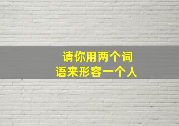 请你用两个词语来形容一个人