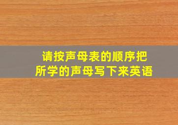 请按声母表的顺序把所学的声母写下来英语