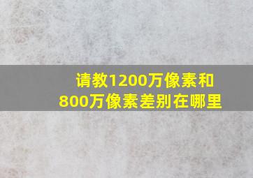 请教1200万像素和800万像素差别在哪里