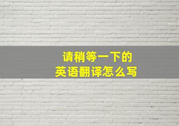 请稍等一下的英语翻译怎么写