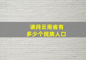 请问云南省有多少个民族人口