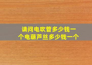 请问电吹管多少钱一个电葫芦丝多少钱一个