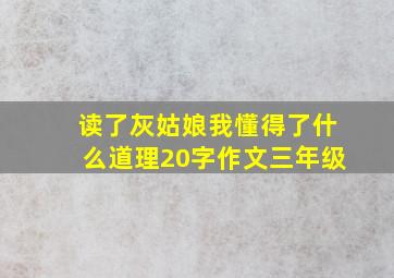 读了灰姑娘我懂得了什么道理20字作文三年级