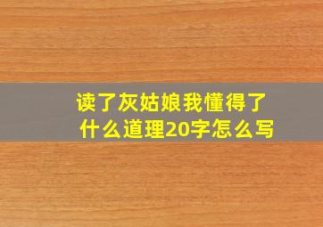 读了灰姑娘我懂得了什么道理20字怎么写