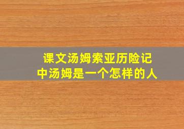 课文汤姆索亚历险记中汤姆是一个怎样的人