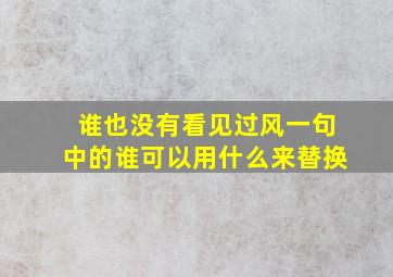 谁也没有看见过风一句中的谁可以用什么来替换