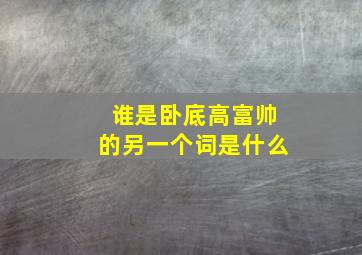 谁是卧底高富帅的另一个词是什么