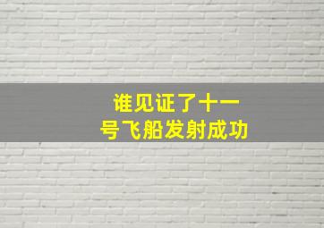 谁见证了十一号飞船发射成功