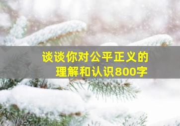 谈谈你对公平正义的理解和认识800字