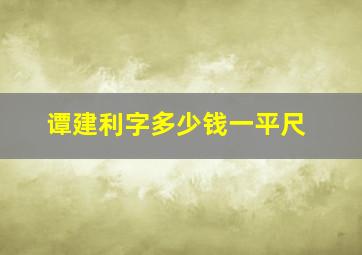 谭建利字多少钱一平尺